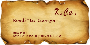 Kováts Csongor névjegykártya